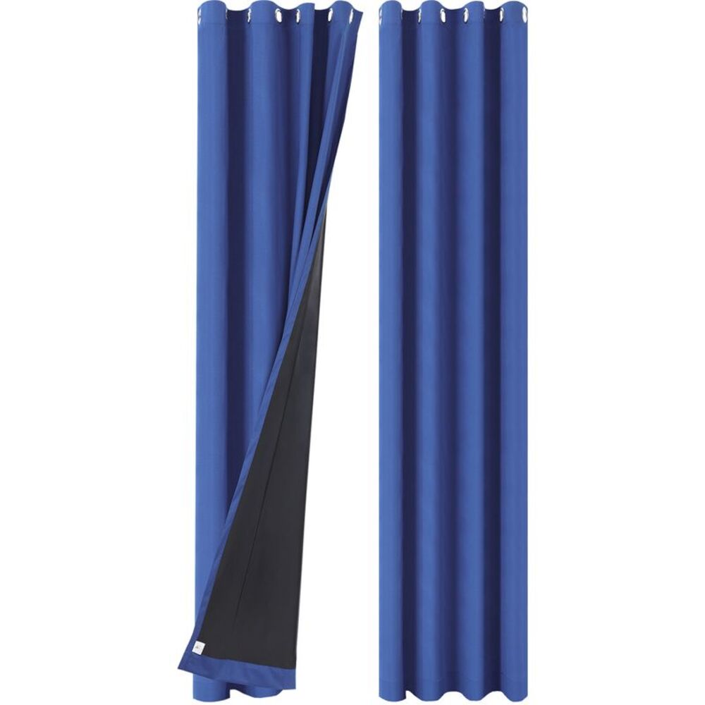 2 Panels 100% Blackout Curtains Gommet Top 52"Wx108"L Dark Blue